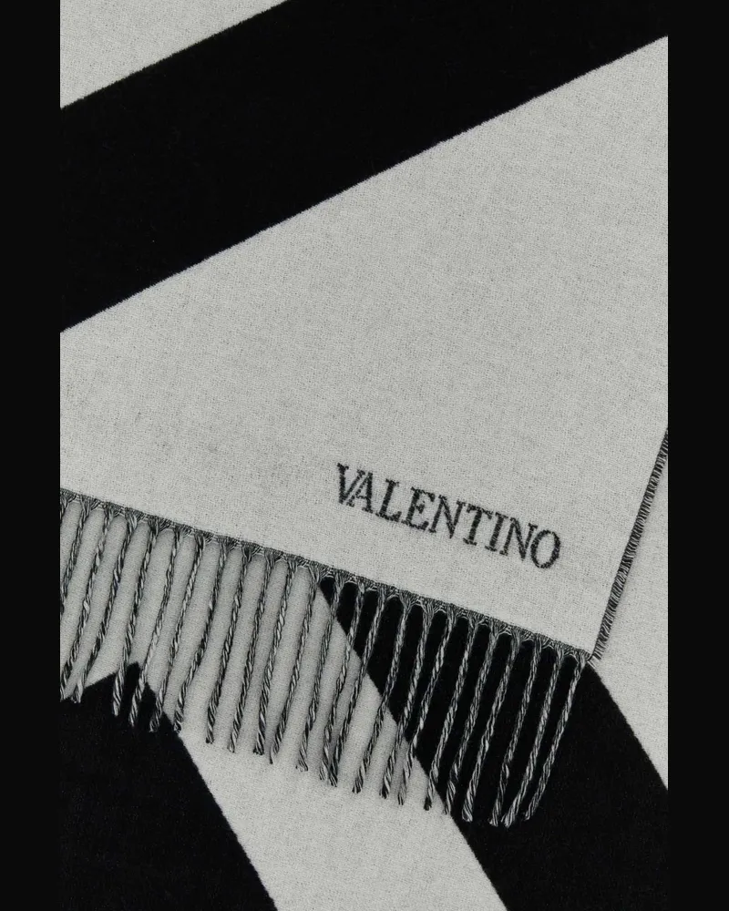 Valentino Garavani 3w0ed007bpa 0an Avorionero Virgin Wool Cashmere Sciarpe E Foulard Scarfs Multicolor