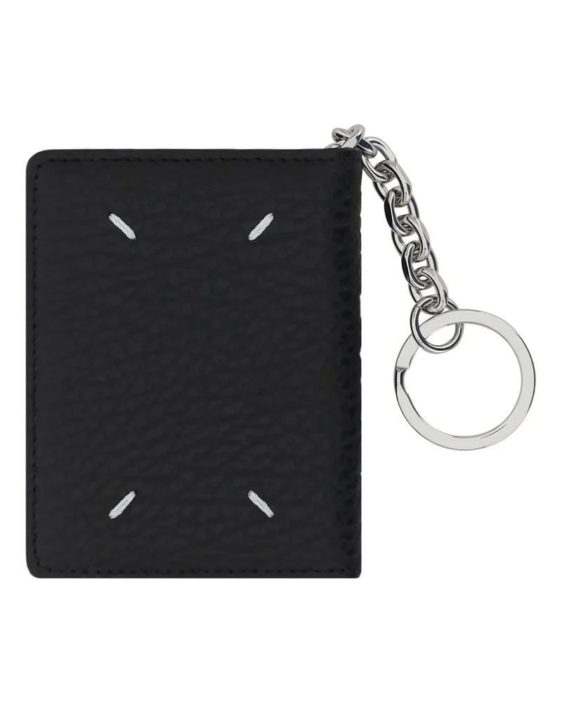 Maison Margiela Women's Keychain Black Calf Leather Bos Taurus Keyrings E Chains Black