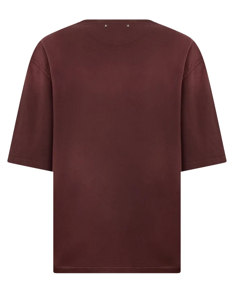 Golden Goose Men's Cotton T-Shirt Windsor Wine T-Shirts And Polos Brown