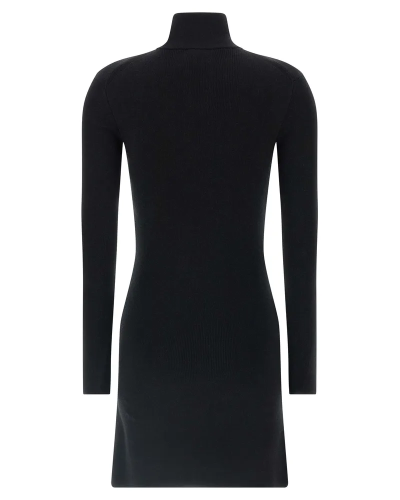 Courrèges Women's Black Merino Wool Short Dress Black