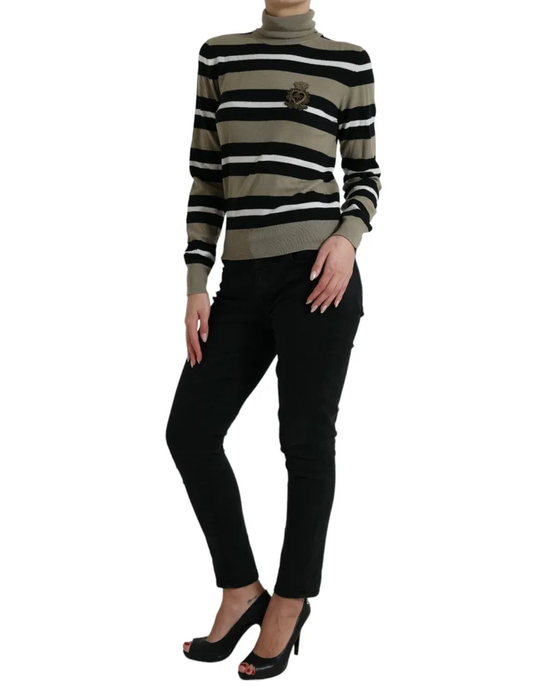 Dolce & Gabbana Women's Striped Virgin Wool Sweater Multicolor Multicolor