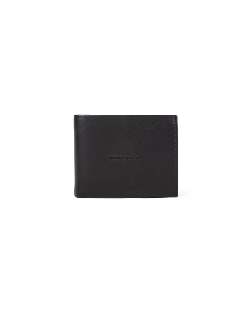 MOMO DESIGN Men's Wallet Black Leather Bags Black