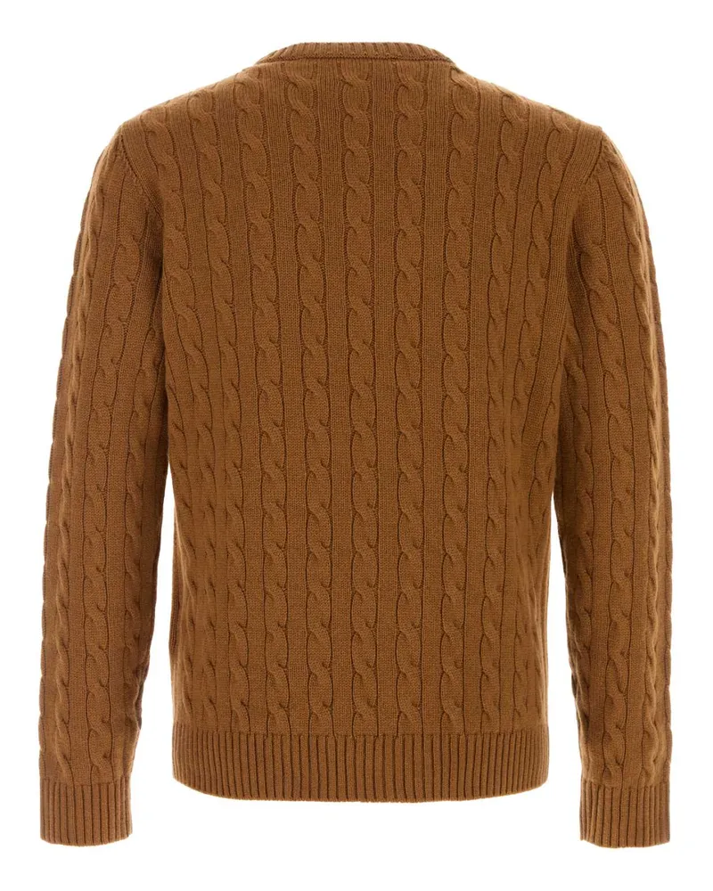 Valentino Garavani Cable-Knit Cashmere Sweater — Brown Brown