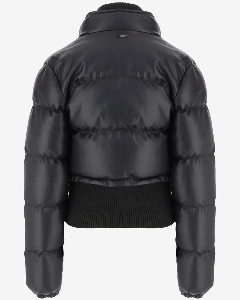 Just Cavalli Quilted Polyester Down Jacket — Black Black