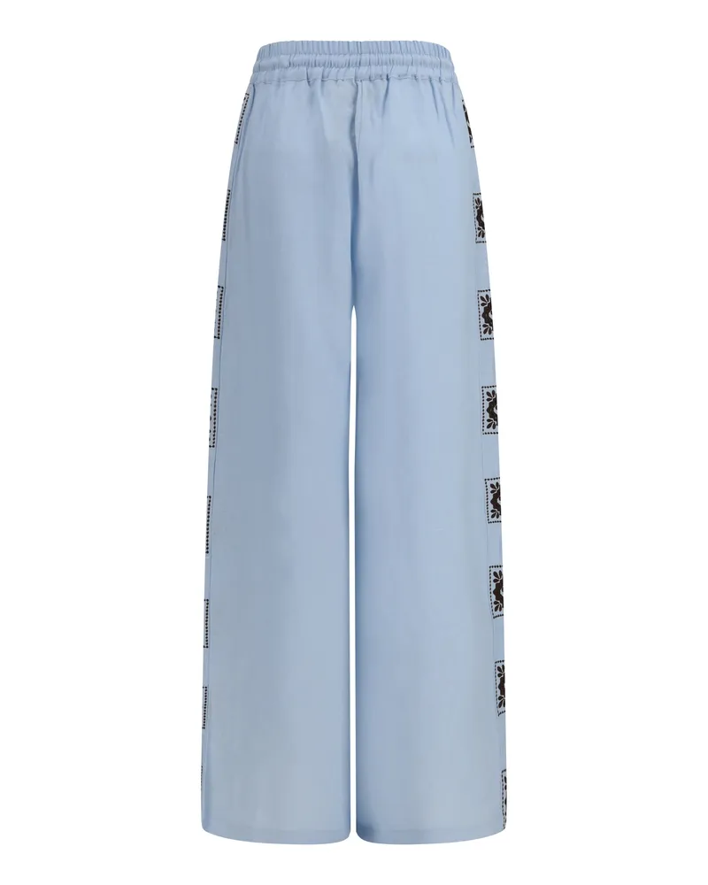 ALEMAIS Women's Grace Pants Pale Blue Linen Trousers Blue