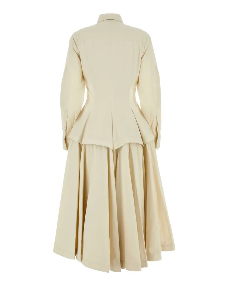 Bottega Veneta Women's Sand Cotton Blend Shirt Dress Sabbia Abiti Beige