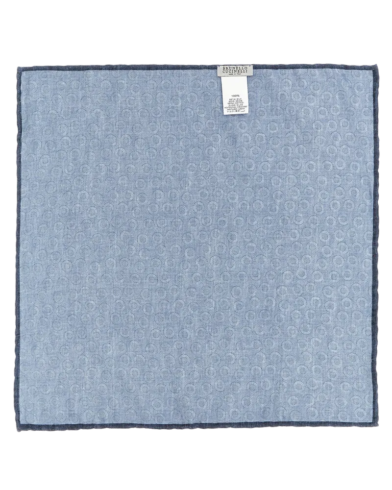 Brunello Cucinelli Men's Blue Silk Pocket Square Accessory Blue