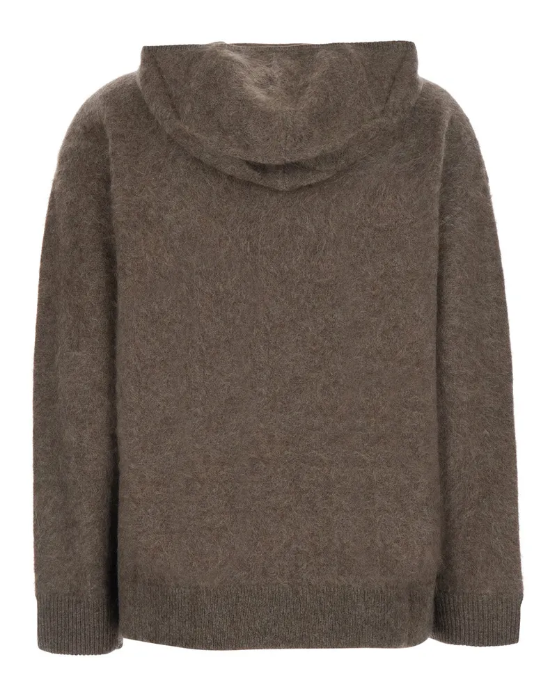 Max Mara Yak Wool V-Neck Sweater — Brown Brown