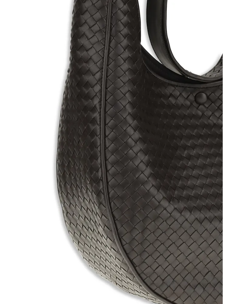 Bottega Veneta Women's Shoulder Bag Ovetto Espresso Lambskin Espresso-Brass Espresso/brass Black