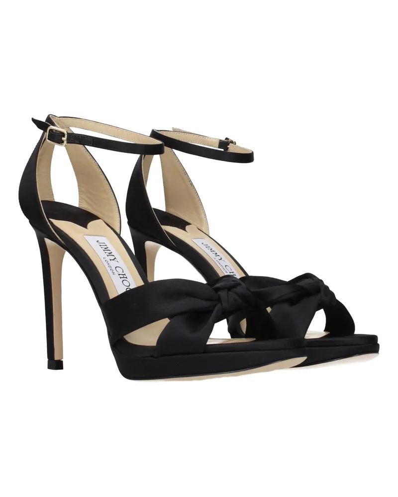 Jimmy Choo Women's Black Satin Platform Sandals Black