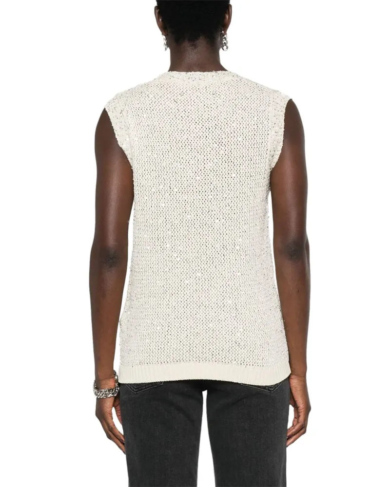 Golden Goose Sequin-Embellished Blouse — Ivory Ivory