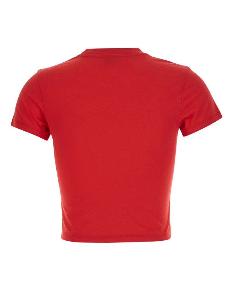 Gucci Women's Cropped Cotton T-Shirt Red T-Shirts & Jerseys Red