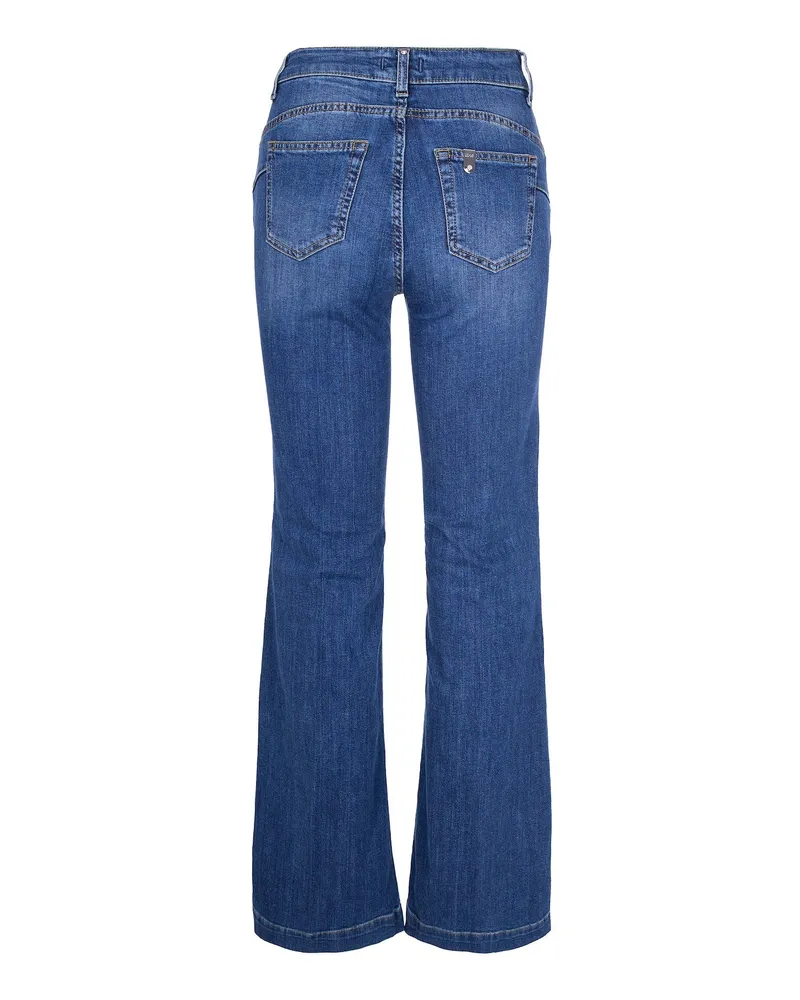 Liu Jo Women's Flared Jeans Stretch Denim Blue Cotton Blue