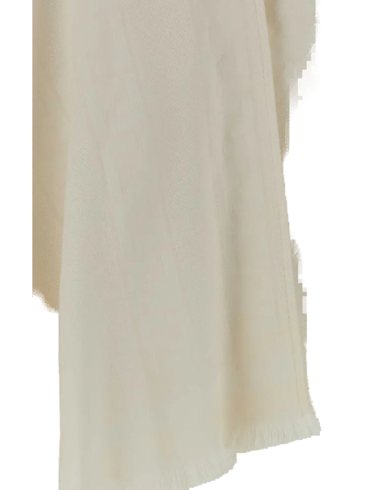 Fendi Virgin Wool Silk Cape — Beige Beige