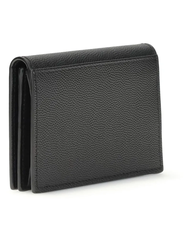 Saint Laurent Grain de Poudre Leather Card Case — Black Black