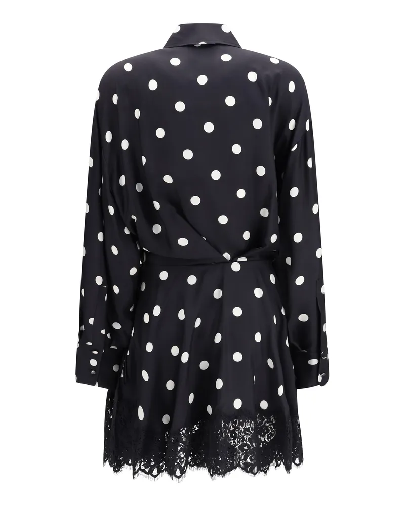 Max Mara Polka Dot Lace Dress — Black Black