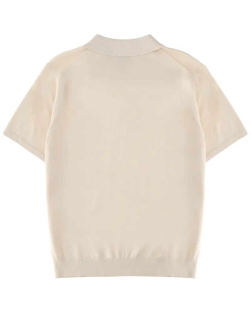 Paul Smith Zip-Front Organic Cotton Polo Shirt — White White