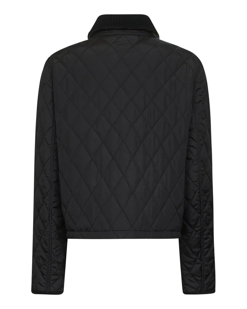 Burberry Women's Jacket, Quilted Cropped Nylon Black Polyamide Bomber Jackets Black