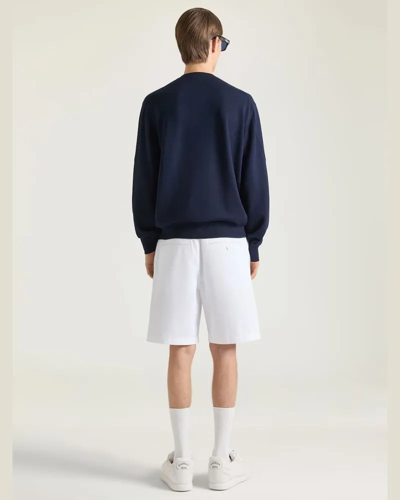 Givenchy Logo-Embroidered Wool Sweater — Navy Navy