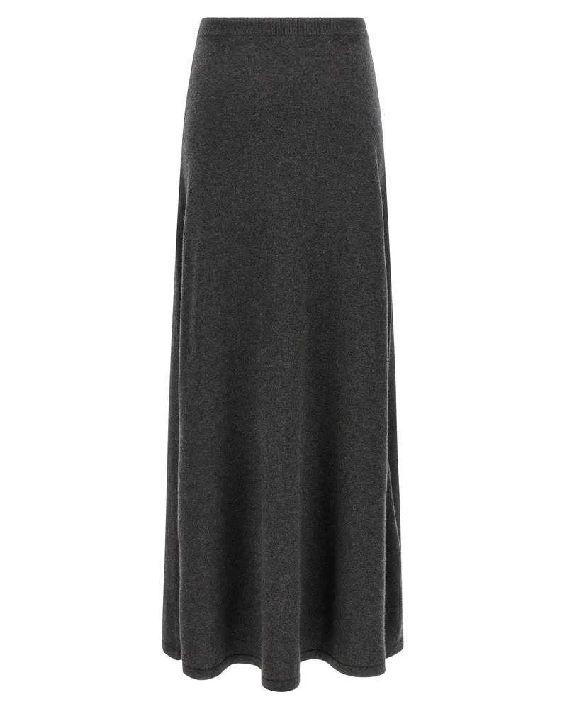 Balenciaga Wool Knit Maxi Skirt — Charcoal Charcoal