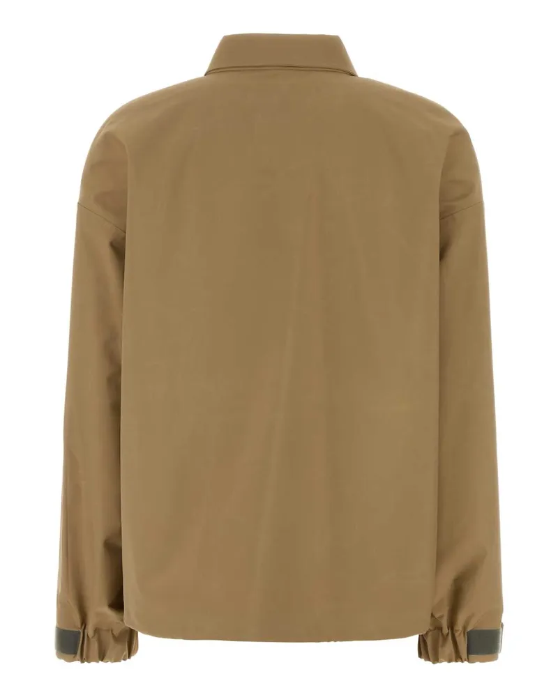 Miu Miu Women's Beige Tech Fabric Windbreaker Corda Giubbini Beige