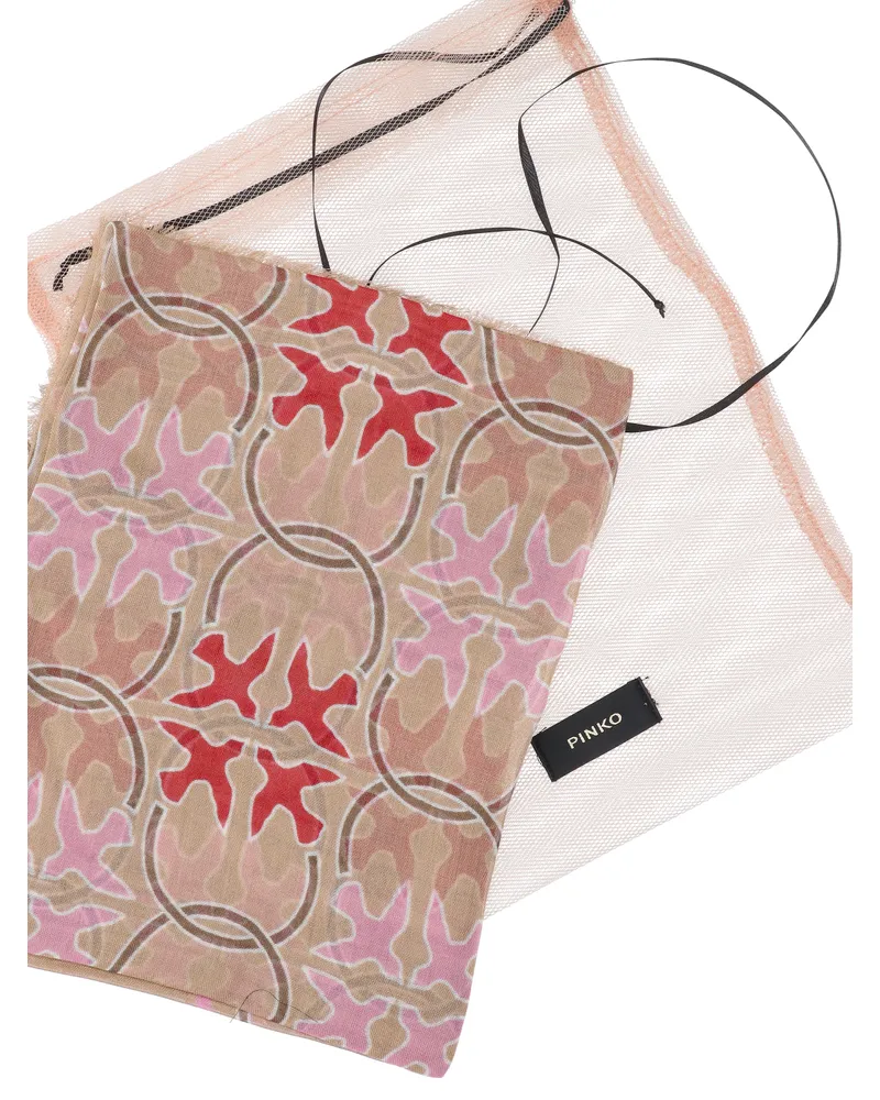 Pinko Women's Scarfs Pink Modal Beige