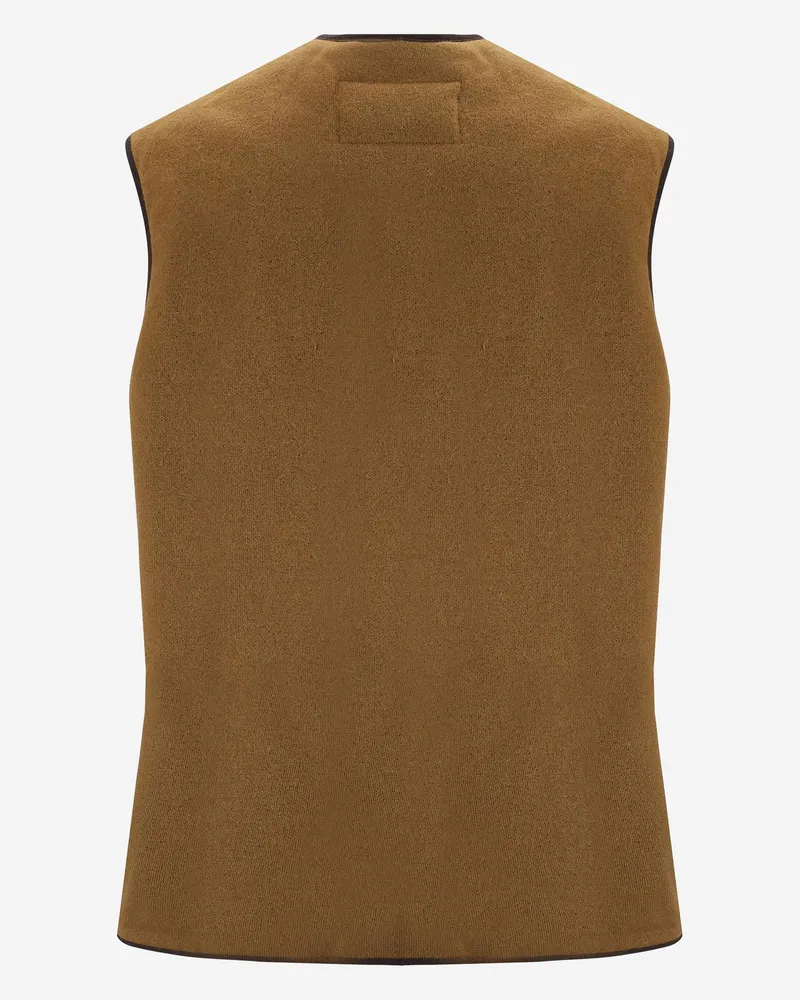 Barbour Men's Vest Acrylic Fleece Light Brown Waistcoats & Gilets Brown