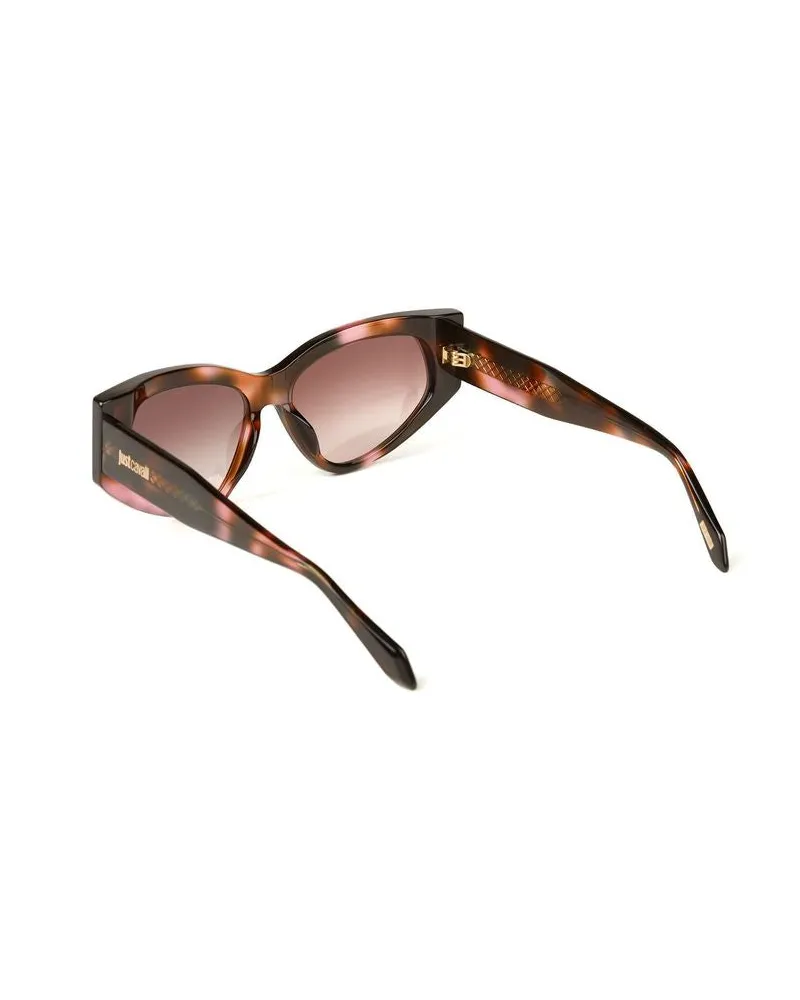 Just Cavalli SJC169 Acetate Cat-Eye Sunglasses — Brown Brown