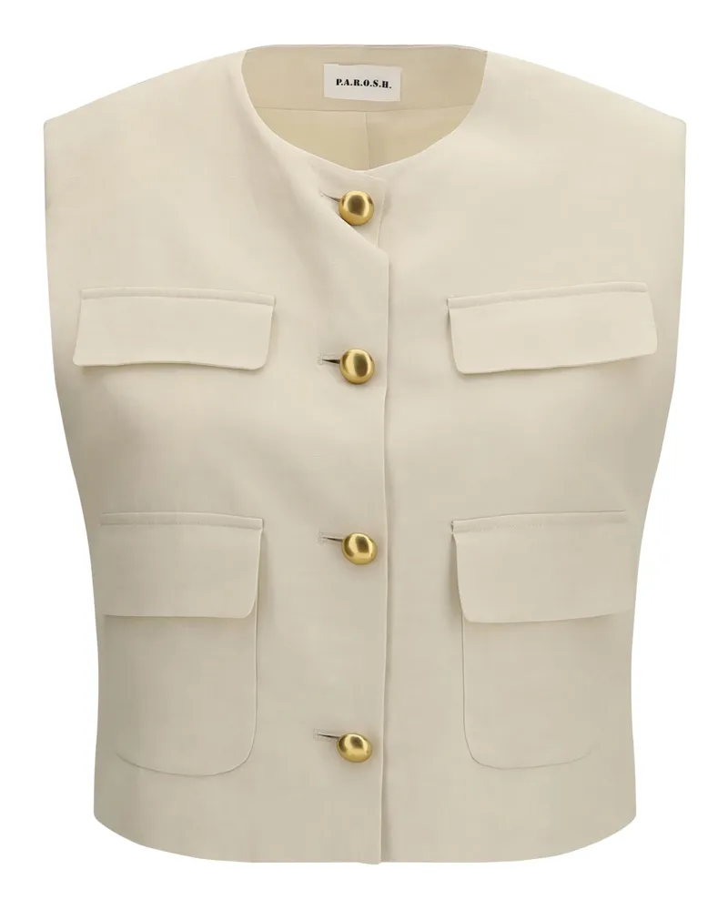 P.A.R.O.S.H. Women Wool Gilet Sabbia Viscose Blazers & Vests Beige