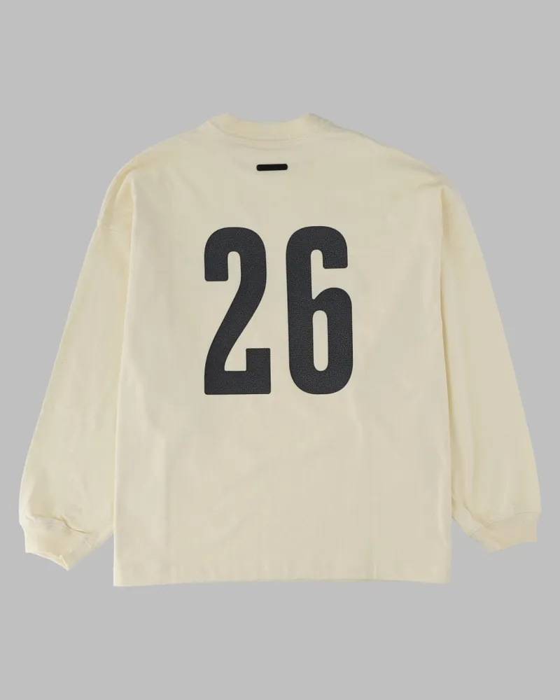 Fear of God Logo-Embroidered Long Sleeve T-Shirt — Ivory Ivory