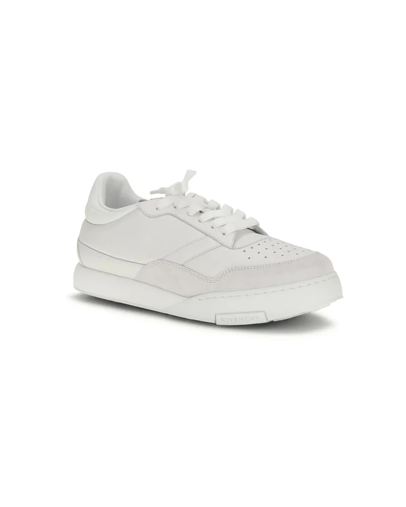 Givenchy Men's White Calf Leather Bos Taurus Low Top Sneakers White