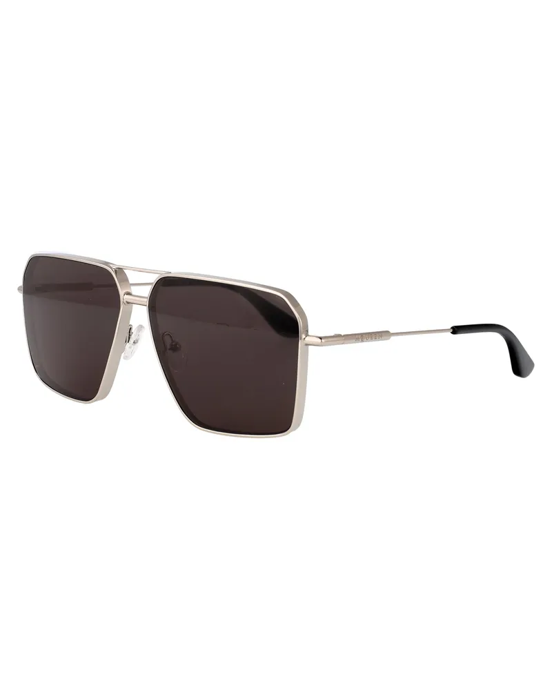 Alexander McQueen Men's Sunglasses Silver-Grey Metal Silver-Silver-Grey Silver/silver/grey Silver