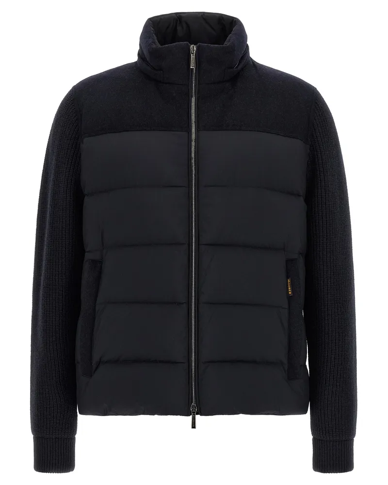 MOORER Men's Blue Wool Full-Length Jacket Clothing Blue