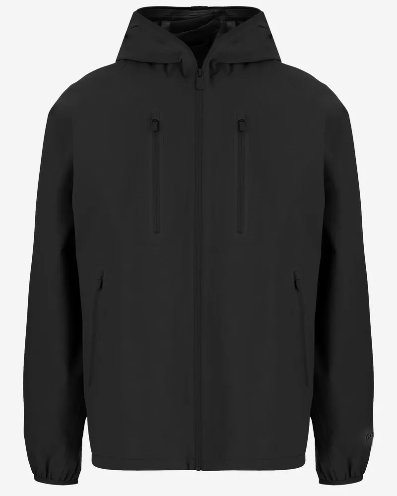 Save The Duck Men's Jacket Hooded Nylon Black Polyester Black