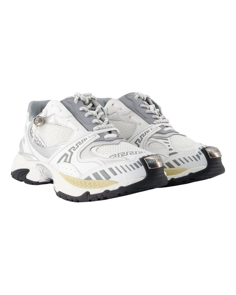 Versace Calfskin Leather Sneaker — White White