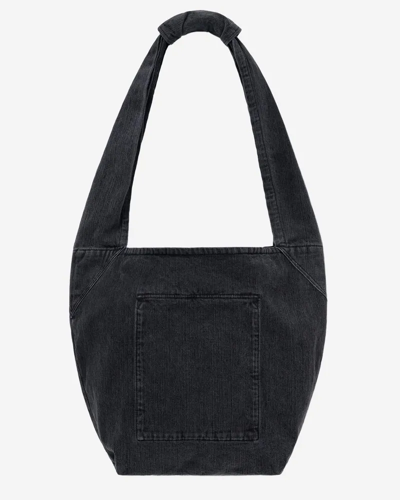 SOLID HOMME Men's Shoulder Bag Cotton Denim Black Black