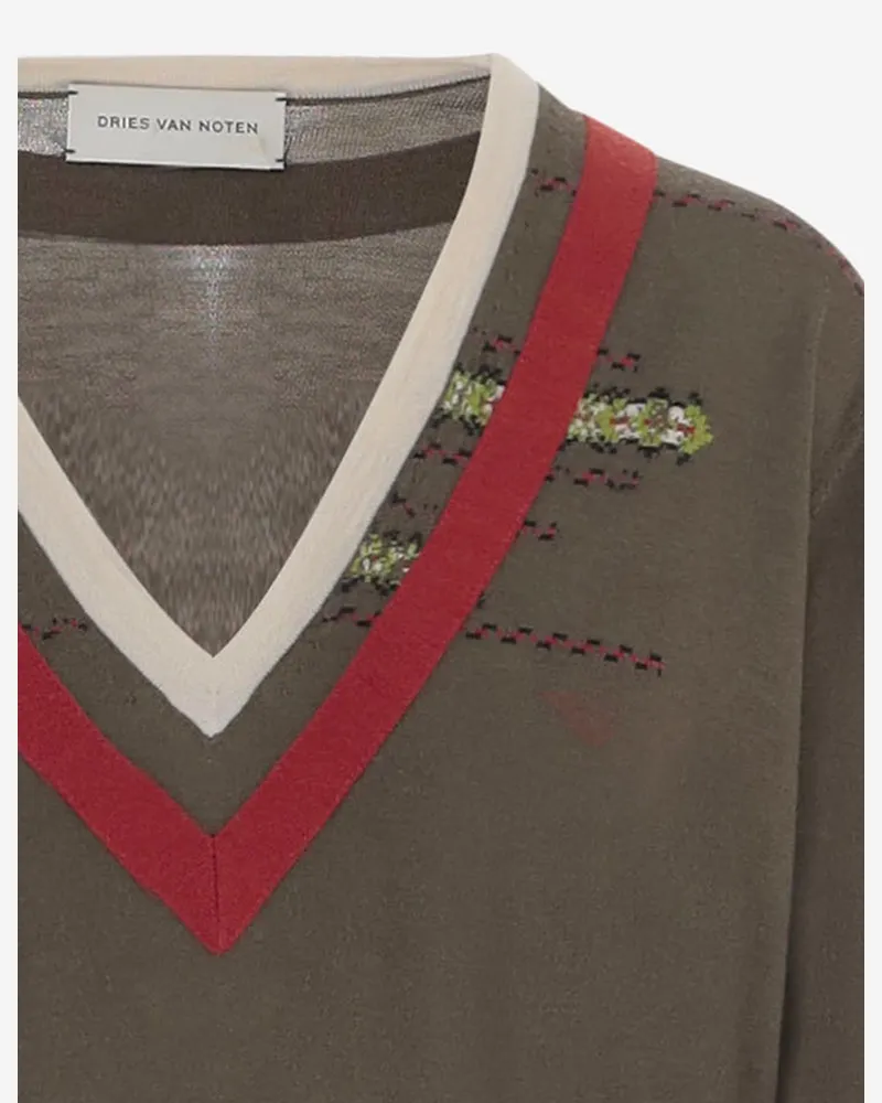 Dries van Noten Virgin Wool Sweater — Green Green