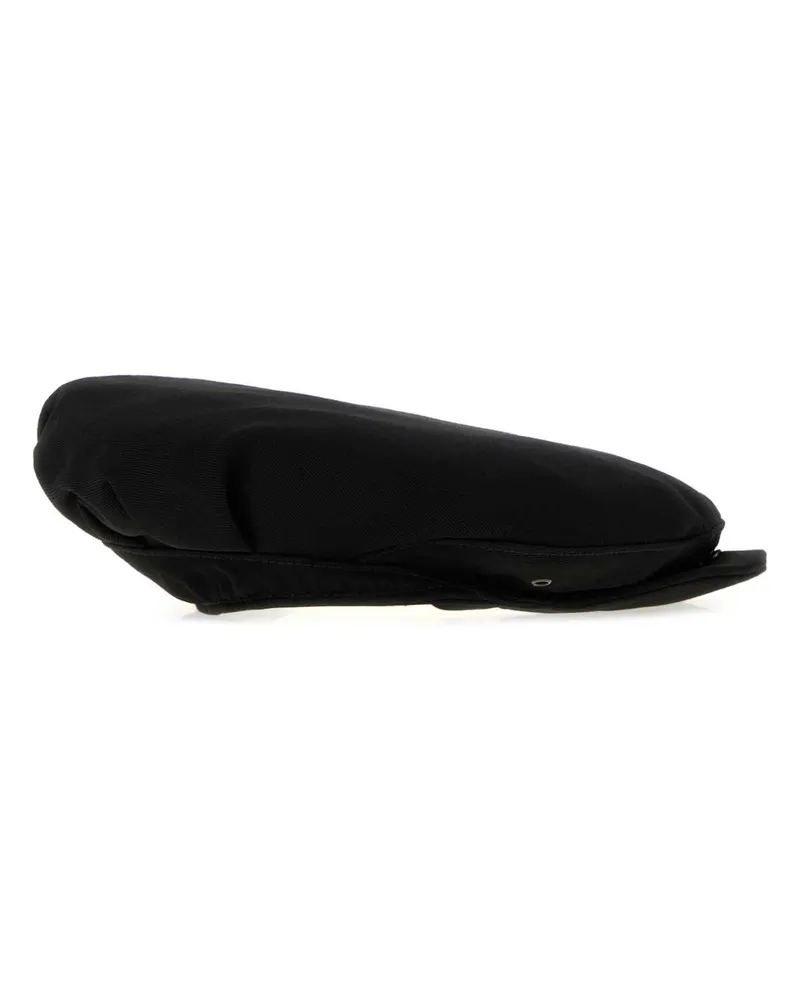Prada Hat Virgin Wool Gabardine Flat Cap — Black Black