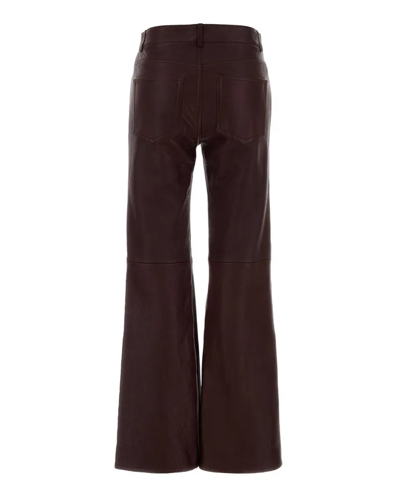 Chloé Women's Grape Leather Flared Pant Fullvioline Exterior: Lamb Pantaloni Trousers Purple