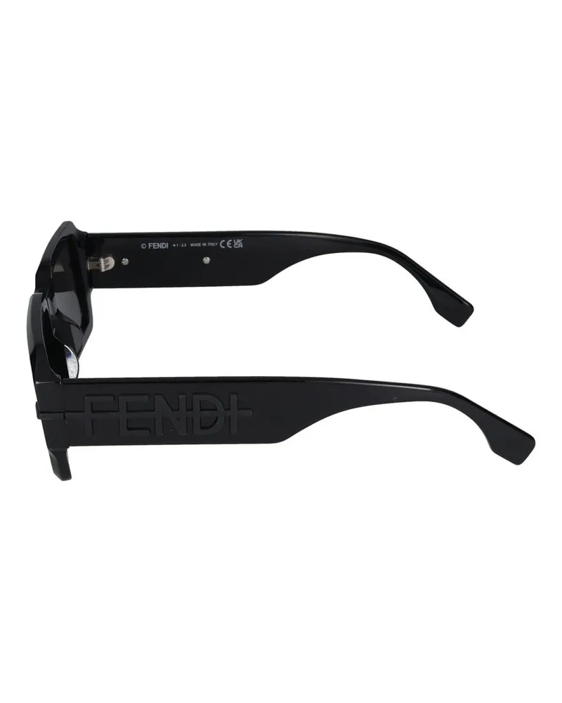 Fendi Unisex Fe40073u Rectangular Frame Sunglasses Black Standard Black