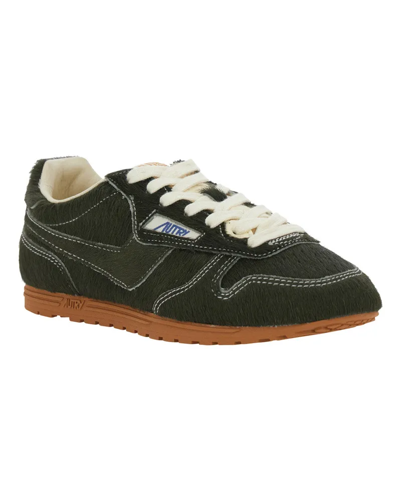 AUTRY Women's Low-Top Sneakers Windspin Green Suede Cow Leather Trainers Green