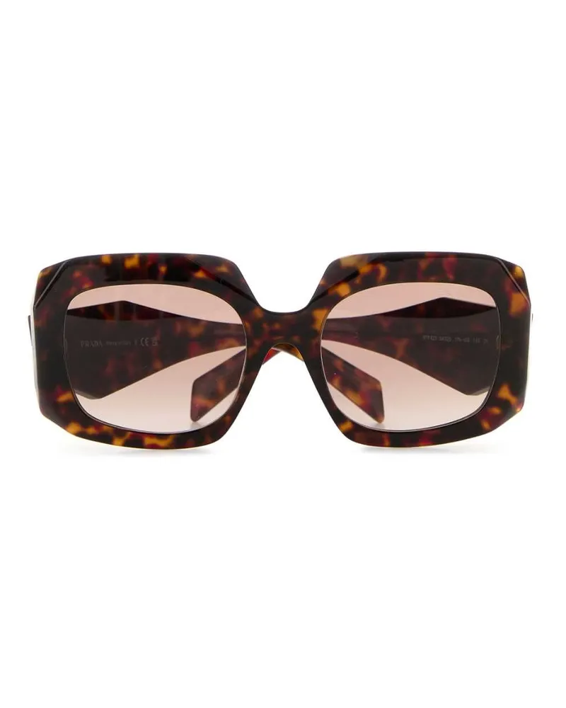 Prada Women's Printed Acetate Sunglasses Lenses Caffe Sf. Oro Exterior: Occhiali Da Sole Brown