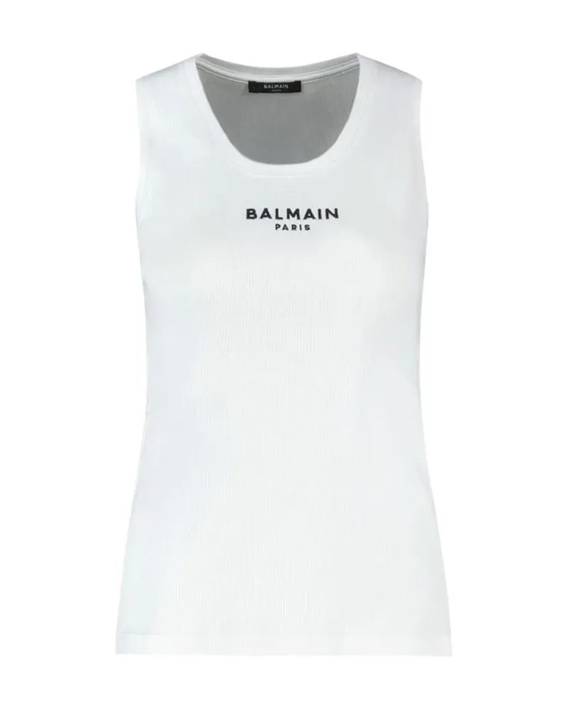 Balmain Women's Tank Top Paris -  Cotton White Ready-To-Wear Tank-Tops White