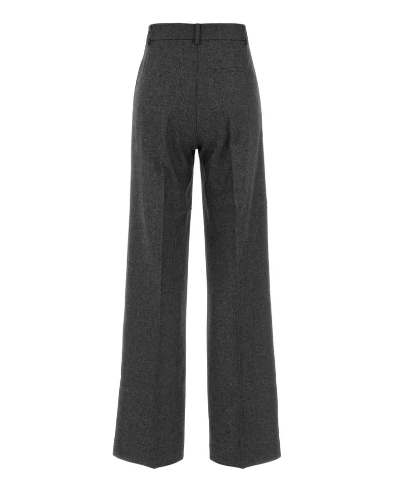 ANDAMANE Women's Dark Grey Twill Wide-Leg Nathalie Pant Greyblack Pantaloni Trousers Gray