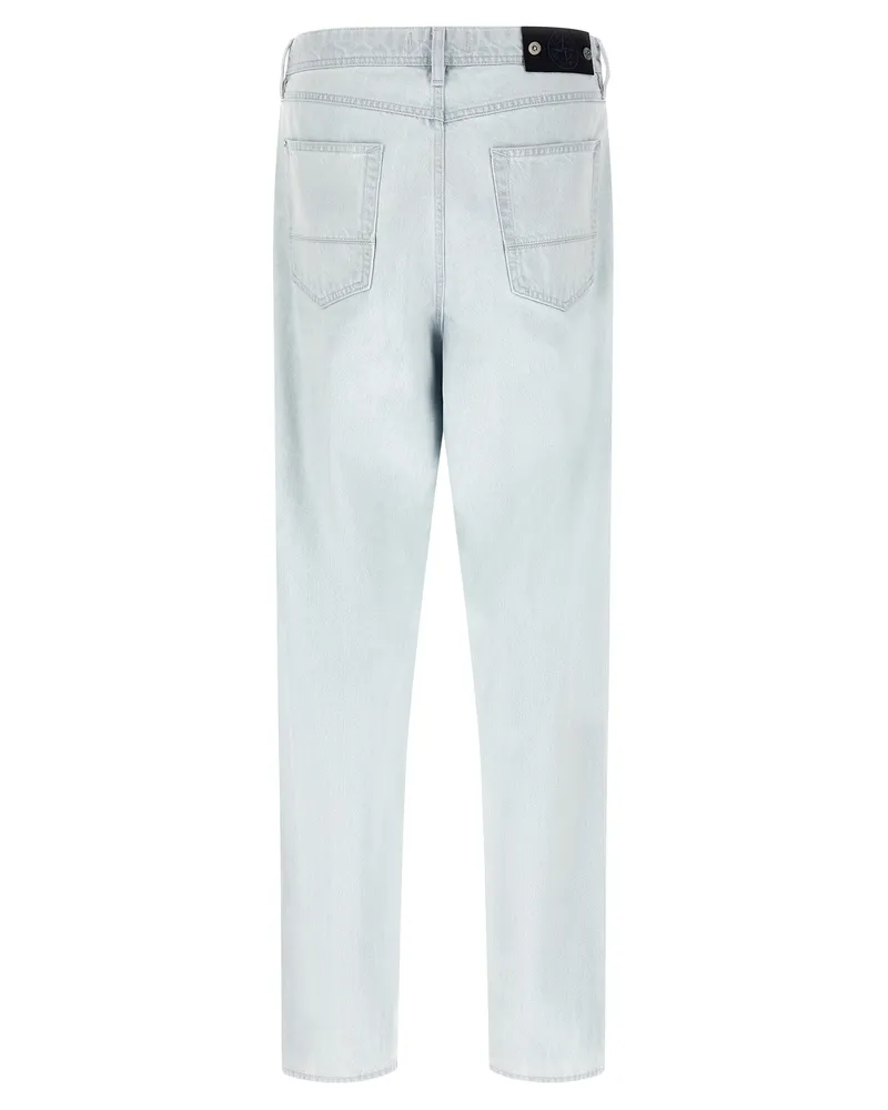 Stone Island Men's Blue Cotton Straight-Leg Jeans Clothing Blue