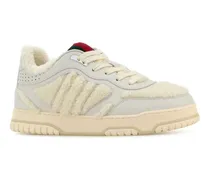 Leather and Teddy Fur Sneaker — White