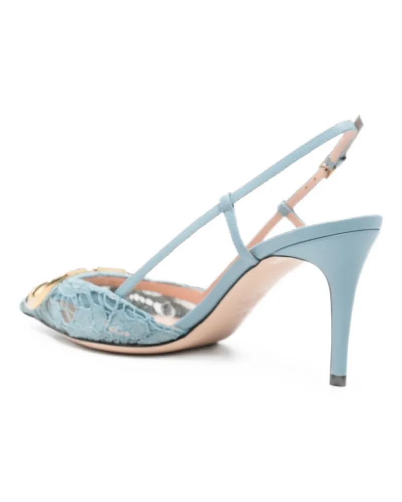 Valentino Garavani Lace VLogo Pump — Light Blue Light