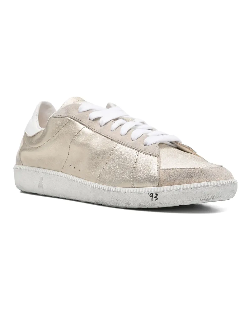 Patrizia Pepe Women's Sneakers Skin 93 Shiny Gold Laminated Nappa Leather Trainers Gold