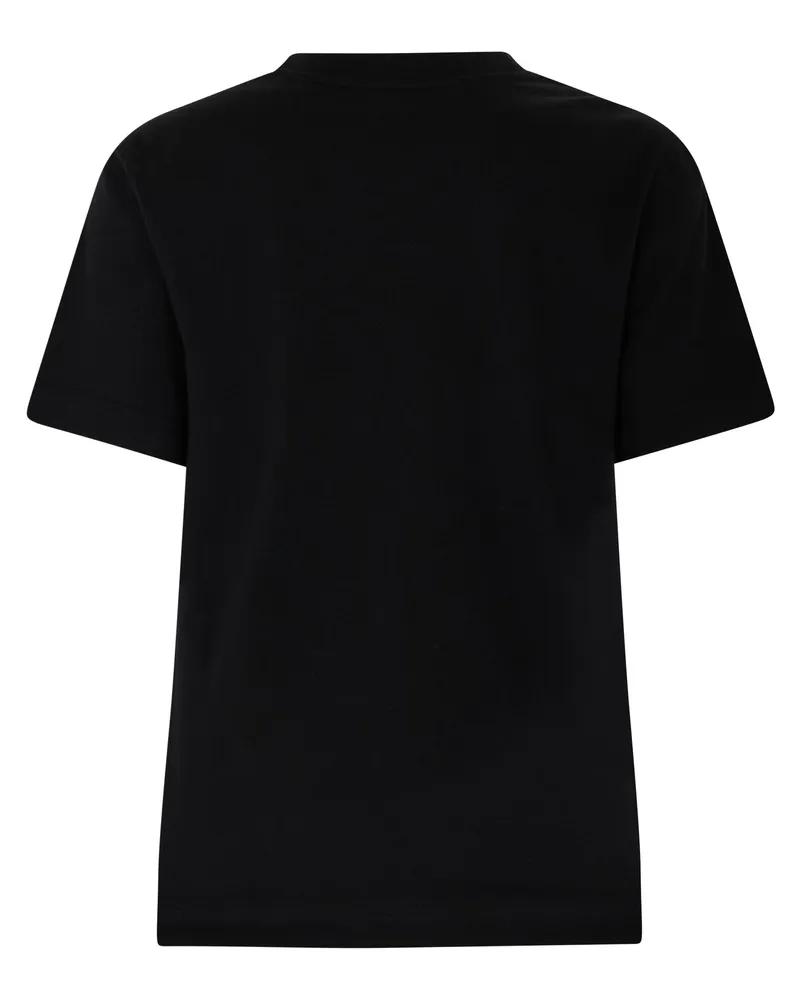 Burberry Women's T-Shirt With Logo, Cotton Black T-Shirts & Jerseys Black