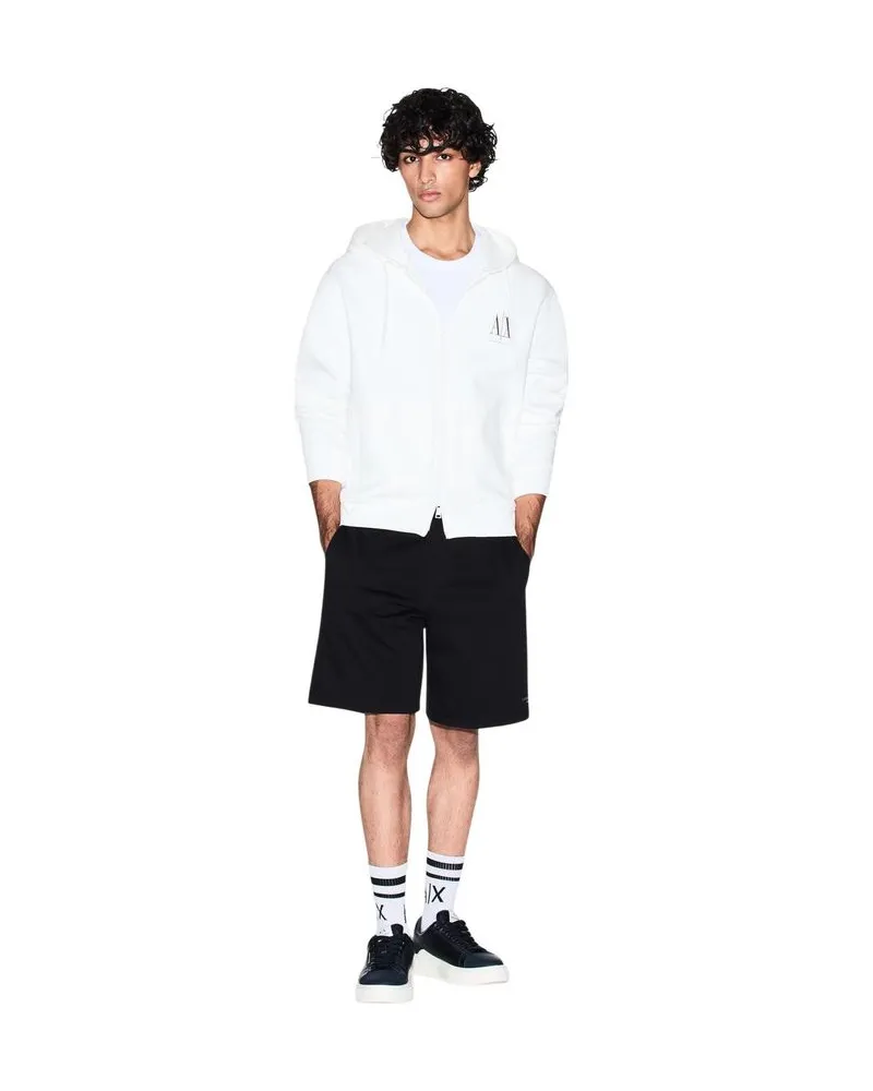 Armani Exchange Logo-Printed Cotton Hoodie — White White